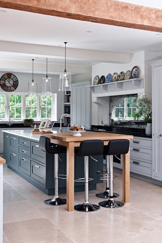 Limestone flooring in a modern kitchen