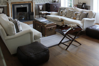 Living room with natural wood flooring